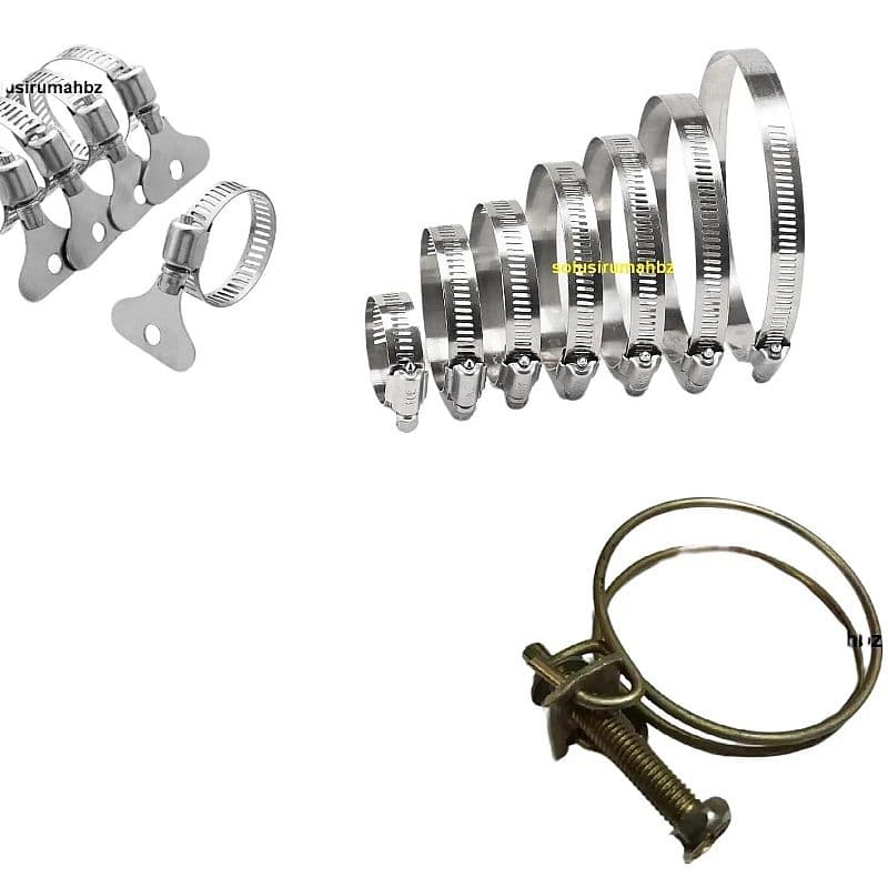 klem selang pilih tipe obeng or handel pvc or handel metal clamp hose