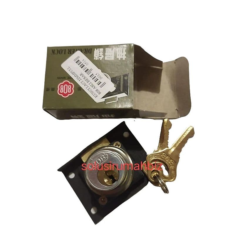 Kunci Laci 808 BESAR Original Kunci Lemari 808 Asli Kunci Laci / Lemari / Drawer Lock Merek 808 Shanghai China Tipe HL 502P Besar Diameter tabung 22mm