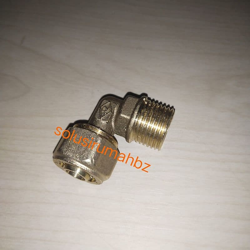 Knee Drat Luar L&frac12;x16M Kuningan Untuk Pipa Air Panas 1/2" ELBOW 1/2" 16