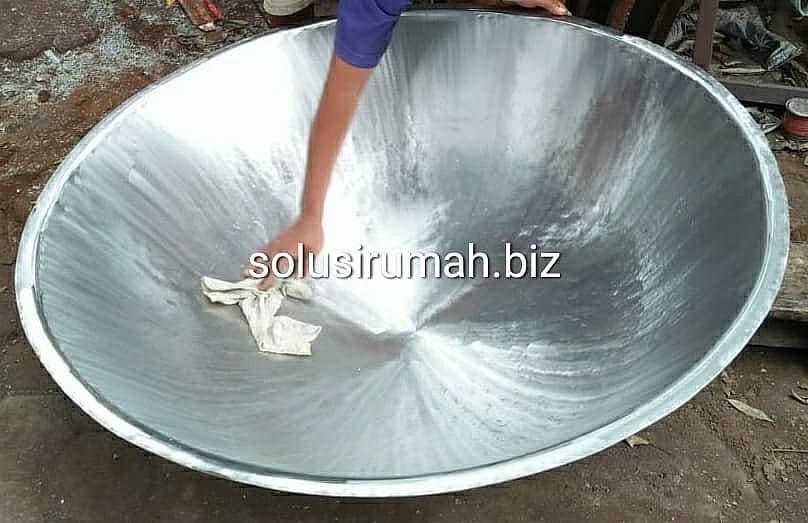 WAJAN 100CM 1M BAHAN ANTI KARAT MONEL tebal 2mm pengorengan krupuk
