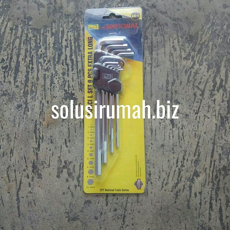 KUNCI L SEGIENAM PANJANG 9BJ EXTRA LONG NATIONAL
