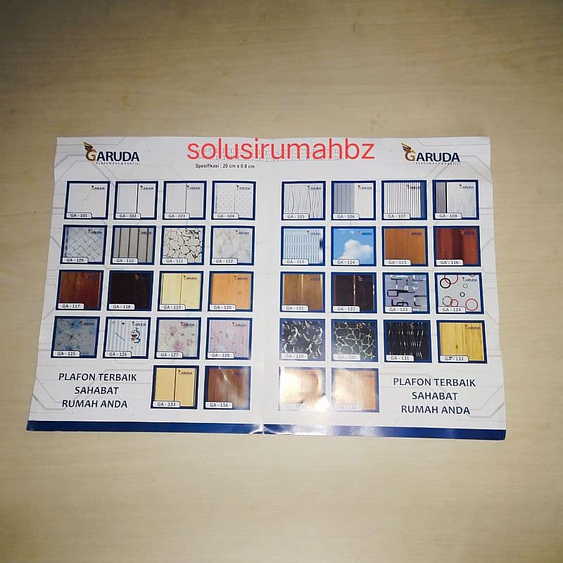 KATALOG PLAFON PVC GAMBAR SAJA BROSURE PRINT PRINTAN BROSUR KARTU