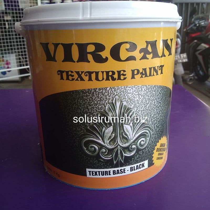 CAT TEXTURE 4kg DASAR BLACK VIRCAN MEDIA VIRKAN + PACKING hitam 3L