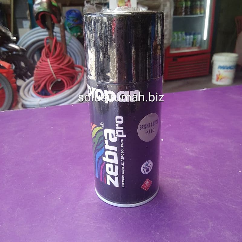 ZEBRA 300CC P9110 BRIGHT SILVER METALIC PROPAN CAT SPRAY JNS PYLOX SOl