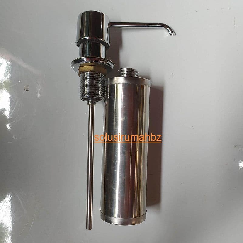 TEMPAT SABUN CAIR BOTOL STAINLESS TABUNG TINGGI SOAP DISPENSER SS UNTUK BAK CUCI PIRING WASTAFEL PENCETAN