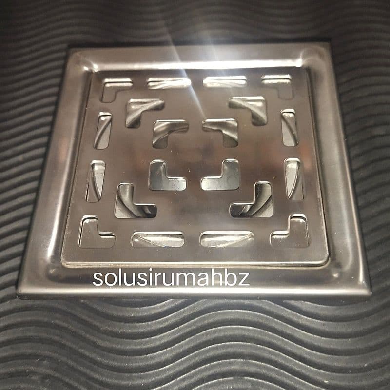 FLOOR DRAIN KOTAK MINIMALIS STAINLESS SARINGAN GOT MOTIF ARTISTIK SS