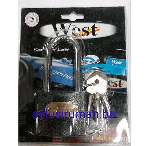 gembok + kunci west 50 panjang