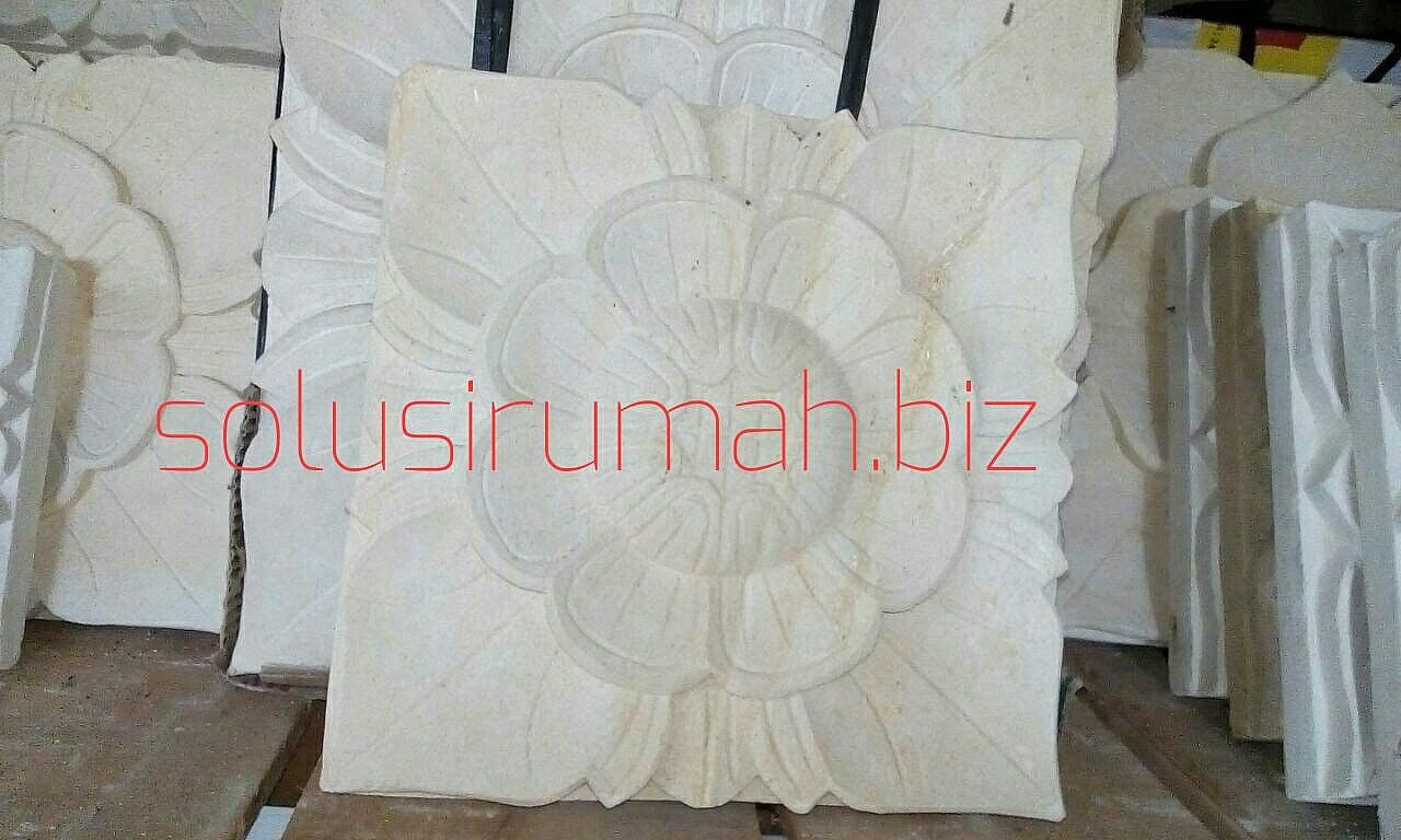 ORNAMEN ORNAMENT BATU ALAM PUTIH 30x30 HIASAN BATU PILAR 30cm