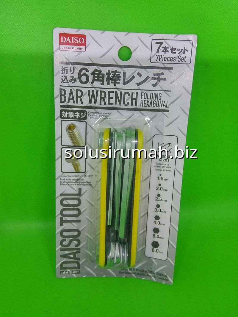 KUNCI L SEGIENAM LIPAT SET BAR WRENCH FOLDING HEXAGONAL DAISO