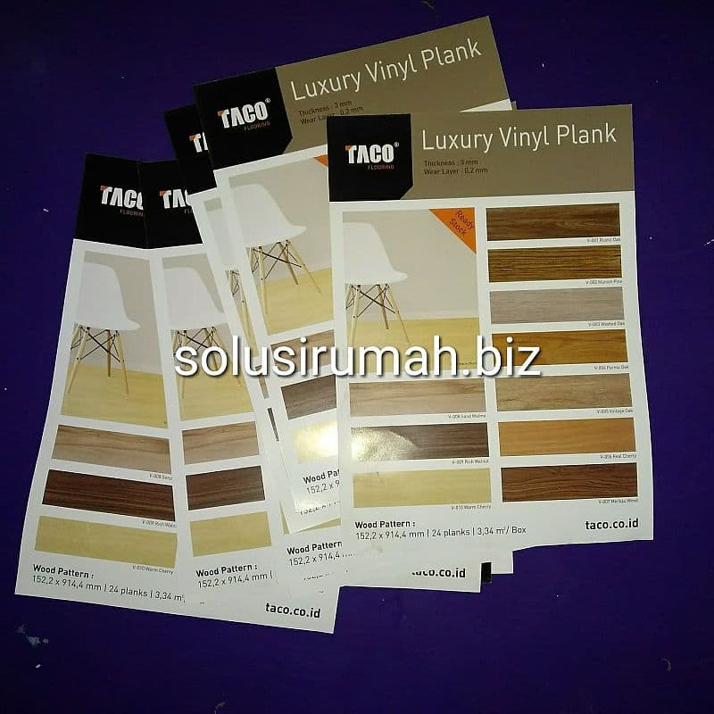 KATALOG BROSURE KARTU WARNA VYNIL PLANK TACO 1LEMBAR FLOORING
