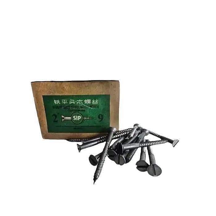per 670g SIP Sekrup Kayu 2" x 9mm - Bright Mild Steel Wood Screws - Per Box