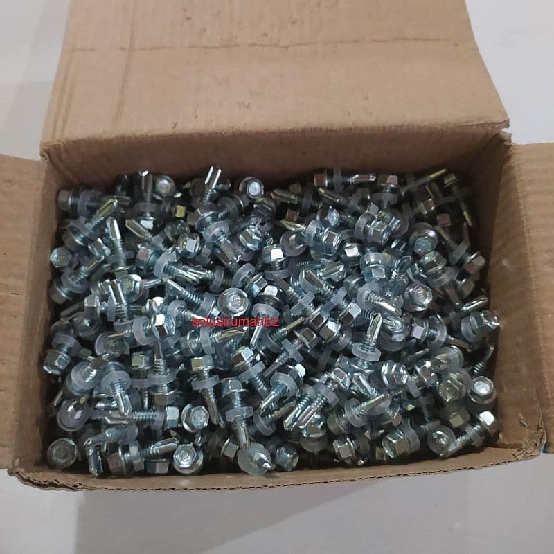 SEKRUP SDS BESI PUTIH AS 5.2MM super atau as 4.6 standart TAJAM BAJA PIPIH KWA HALUS KARET skrup drilling screw 20mm 30mm 40mm 35mm 45 mm 50mm 55mm 60mm 70mm 80mm 90mm 100mm