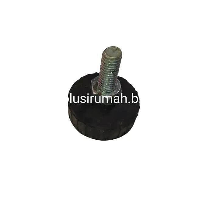 KAKI KARET BULAT BAUT DIAMETER 33MM TINGGI 40MM STABIL DRAT 6MM BULAT