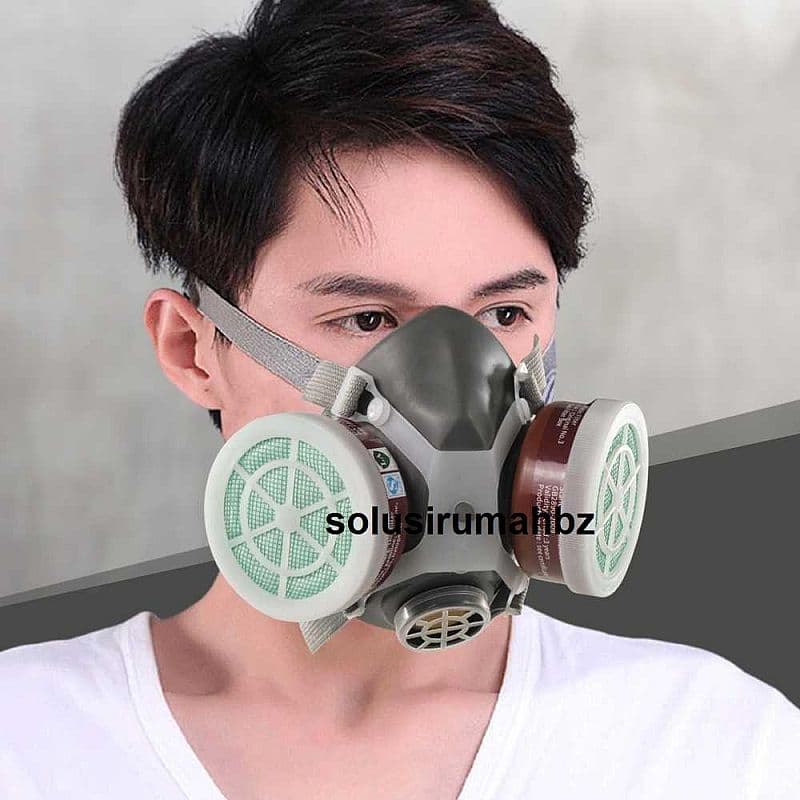 MASKER CHEMICAL dual model 306 safety mask keamanan filter wajah hidup nafas pernafasan