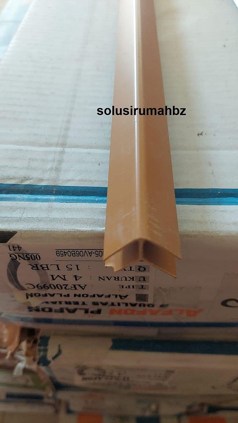 siku double per10cm potongan plafon pvc coklat samping kayu plastik
