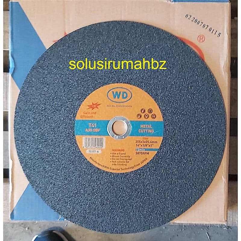 Batu gerinda potong 14 inch WD Spec T41-A30 14" x 3 pemotong besi