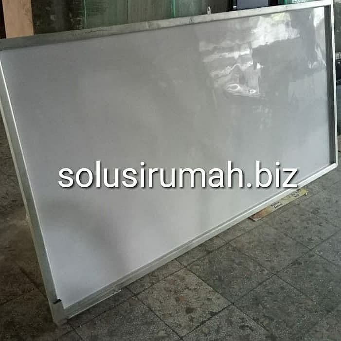 PAPAN TULIS RANGKA HOLLO PIPA KOTAK WHITE BOARD MELAMIN 3MM