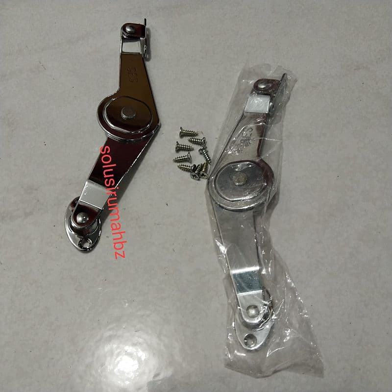 perset pasang Engsel Salon Jendela SES 5" Inch Sikutan Lipat Tebal Chrome crom silver stainless steel 5 in krom perut