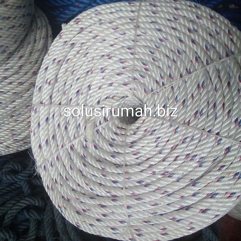 TALI TAMPAR 10MM HALUS PUTIH MERAH KWSUPER / meter