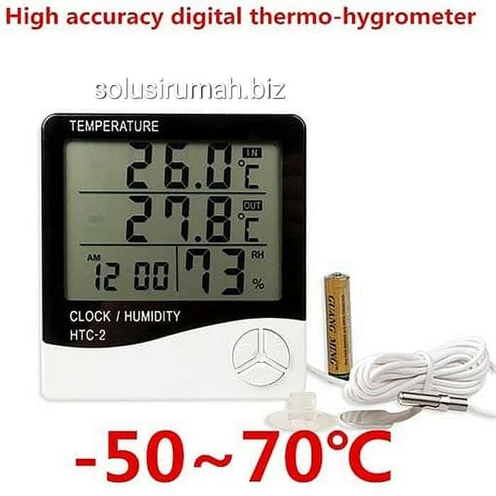 thermometer hygrometer htc-2 htc2 alat pengukur suhu ruangan kabel