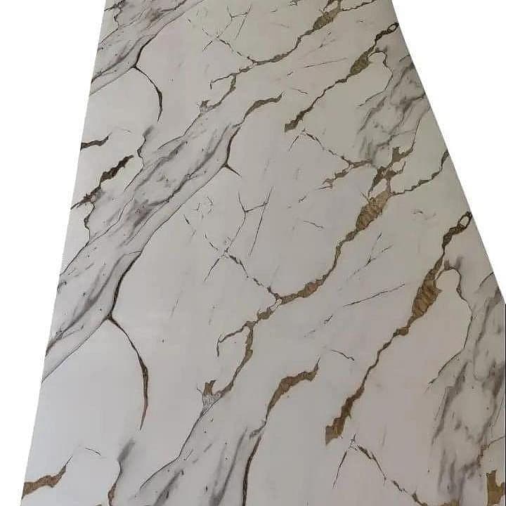 BOARD GOLD GLOSSY MARBLE PVC GOLD TEBAL 3MM + bubble 4 lapis UKURAN 1,22m x 2,9m ELEGANT & MEWAH PAPAN PVC INTERIOR 3MM