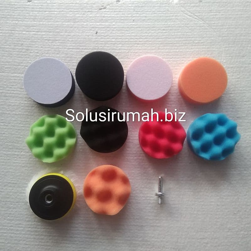 POLES PAKET ISI 12PCS TATAKAN + BUSA + WOOL + BAUT POLISHER UNTUK BOR
