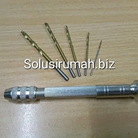 Mini Hand Drill Manual Bor Tangan Plus 5 + 5 mata bor HSS