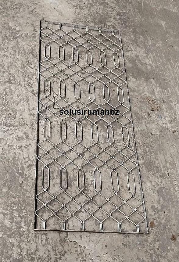 jendela bekas 150x50an pagar besi virkan penutup rail motif tekuk