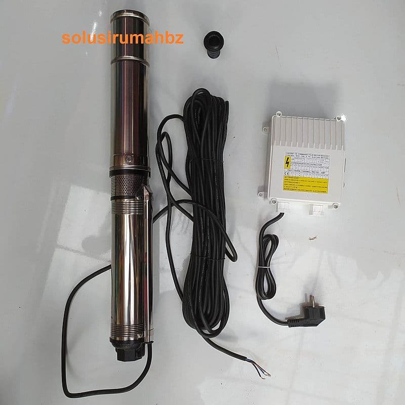 pompa submersible 550w satelit + box control sumur dalam celup 550w 0.75 hp 0.75hp panjang stainless