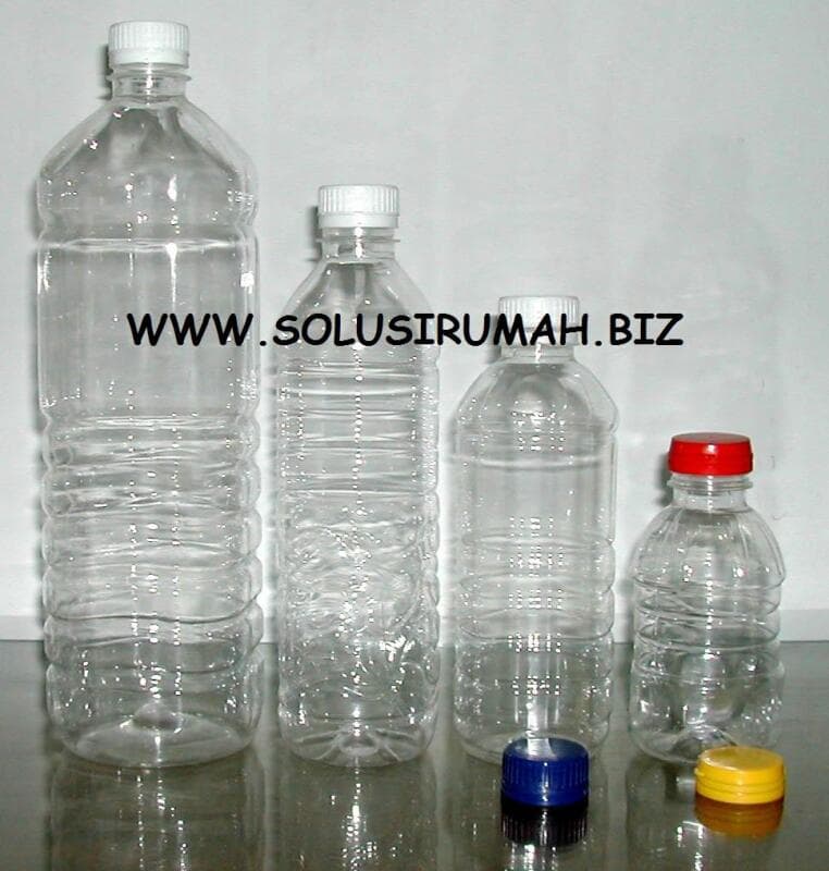 BOTOL AQUA PLASTIK BENING + TUTUP BARU 620ML