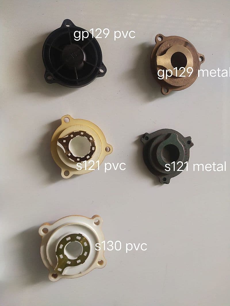 TUTUP POMPA air CASING COVER pilih BESI plastik pvc metal kuningan cap impeler 121 125 150 130 129 100 126 128 135 200 water pump