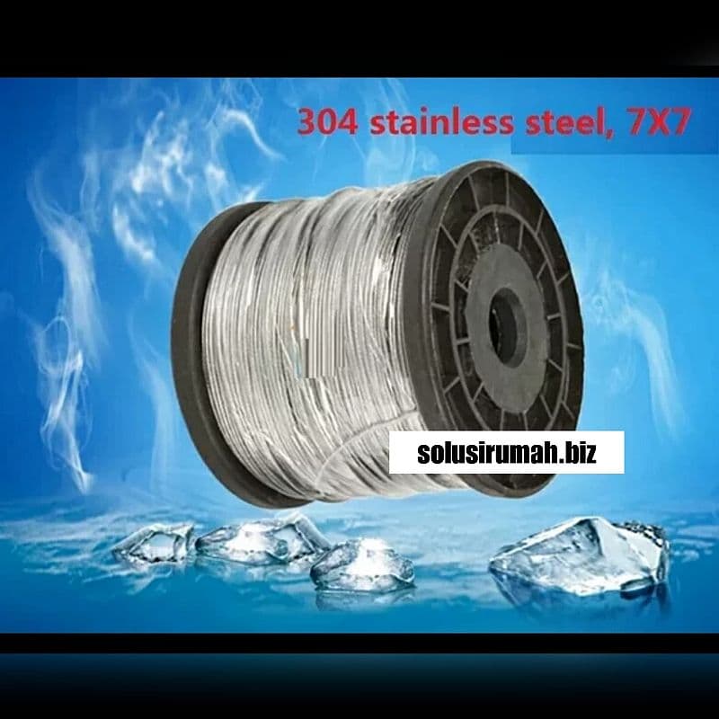 TALI KAWAT BAJA KABEL SLING STAINLESS STEEL 304 3MM 1M 1 m 3 MM ss ful