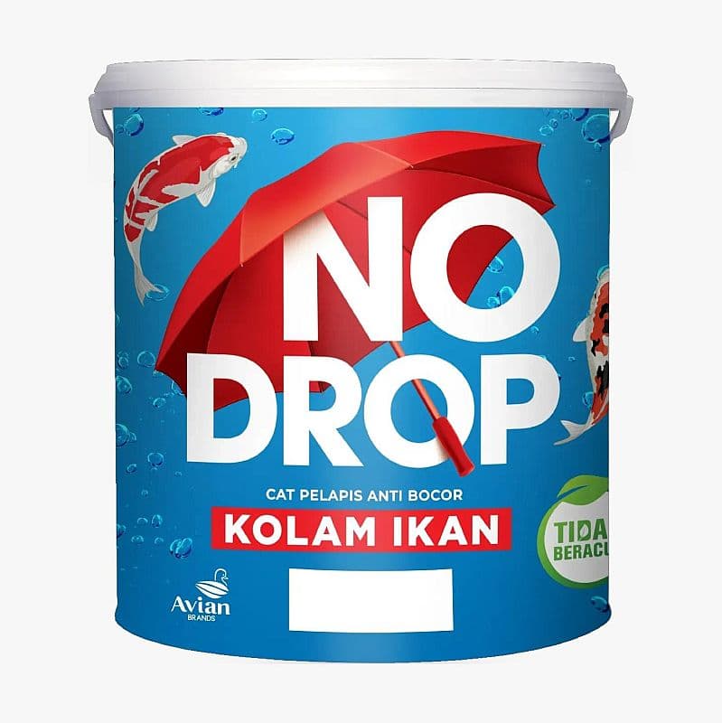 Cat Kolam Ikan NO DROP or GRESS 1kg dan 4kg Pilih Warna Ocean Blue atau Black Cocok Untuk Pelapis Kolam Ikan Kaleng Avian Brands cairan