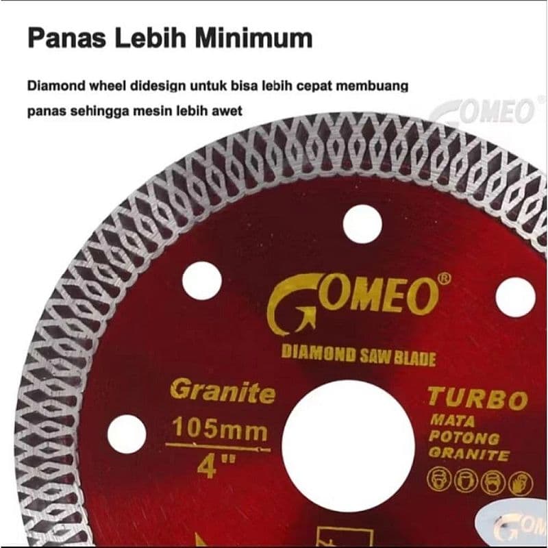 Diamond Wheel Gomeo 4 Inch – Mata Gerinda Keramik/Granit | Diamond Blade Dry & Turbo Wet or Dry