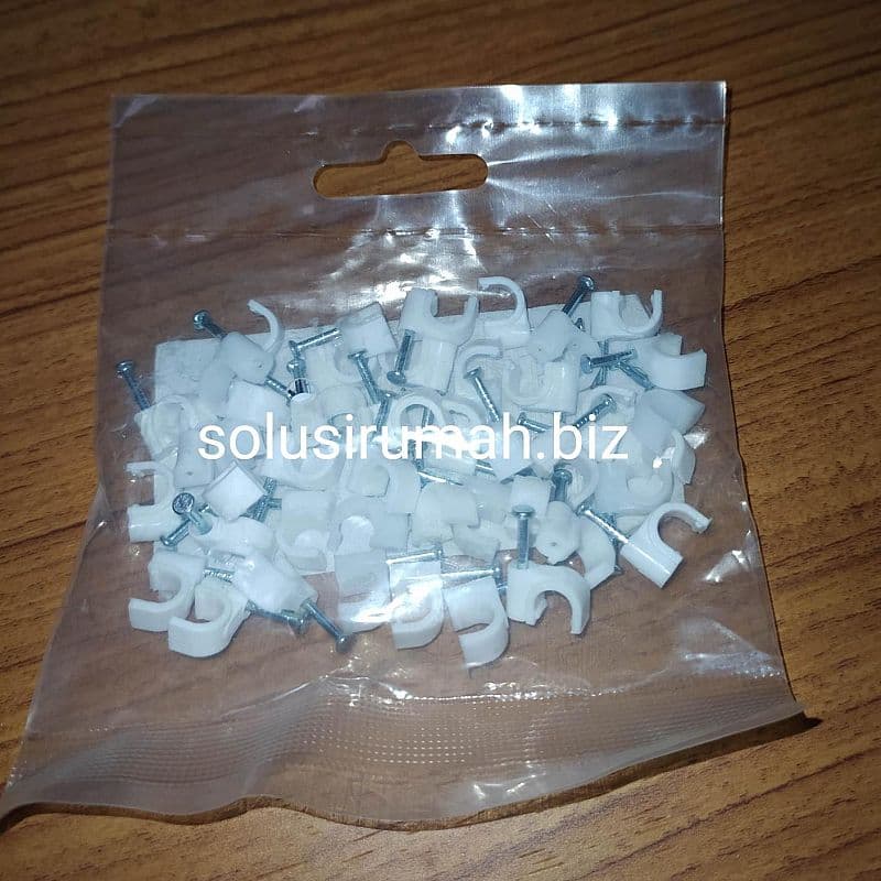 KLEM KABEL 6MM PLASTIK PACK 40PCS 6 MM CLAMP KLIP CABLE PAKU BETON