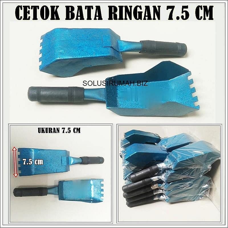 Cetok Bata Ringan Trowel Sendok Semen Hebel 7.5cm Plat Baja 75mm gigi