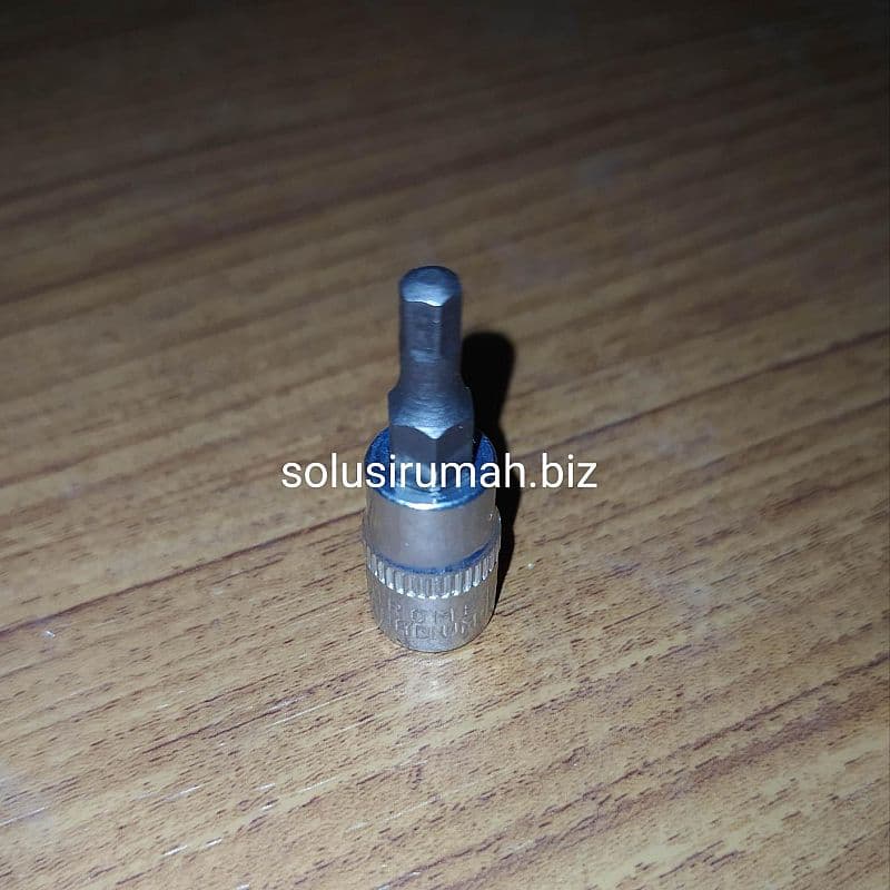 KUNCI SOK ONLY BIT 1/4 HEX 4 CRV KEPALA SOCK SOCKET (SPARE) DARI 46PCS