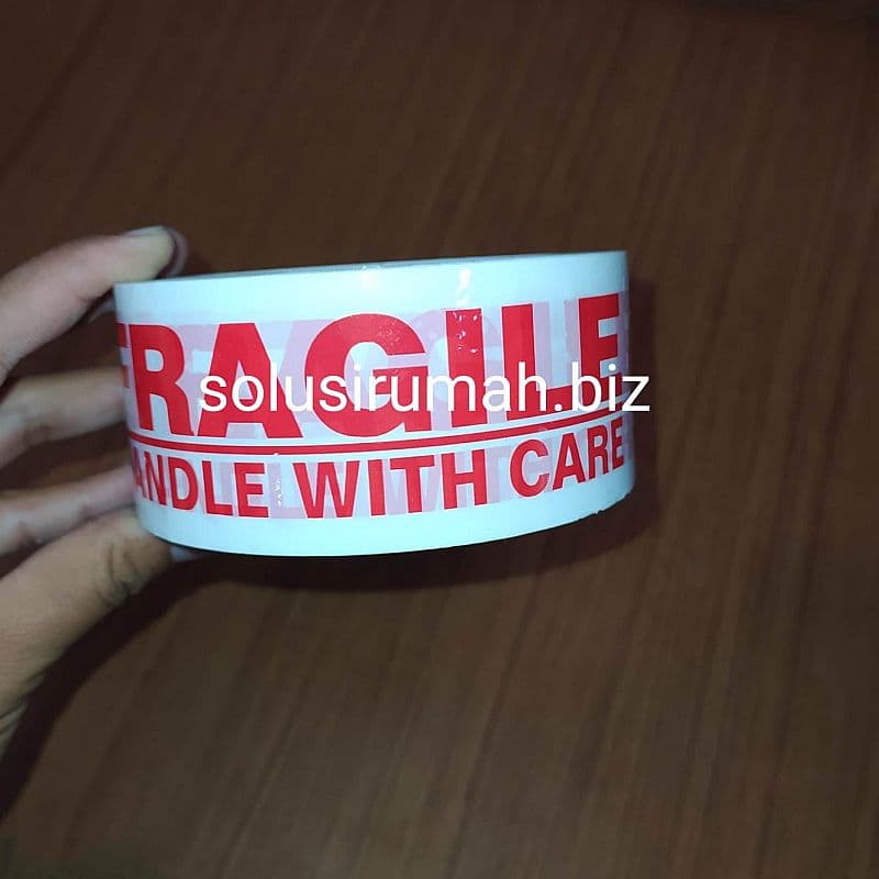 ISOLASI 48MM x 90 YARD ASLI FRAGILE HANDLE WITH CARE TAPE 90 Y