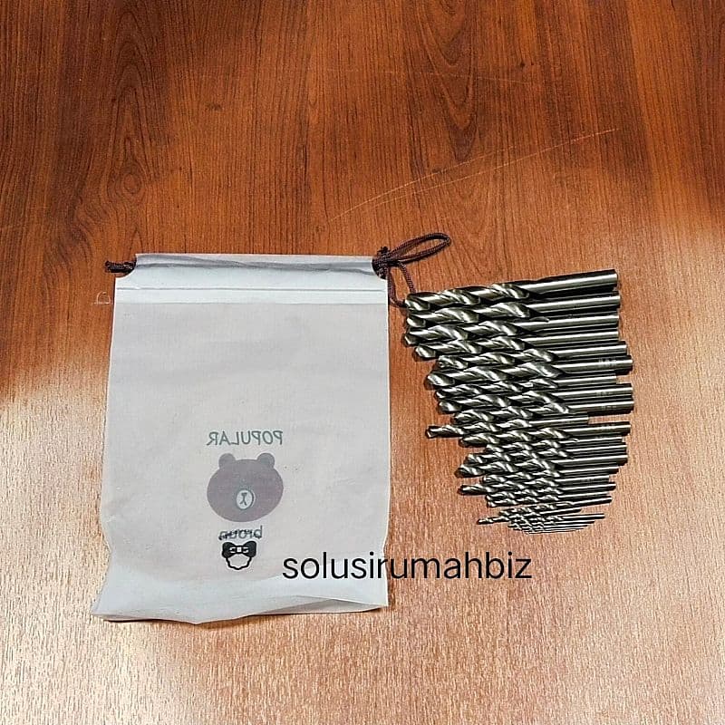 mata bor putih set 25pcs kantong ikat MATABOR 25 pcs drill perset 1set