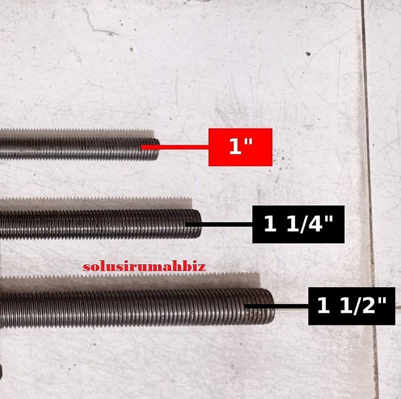 Per10cm Potongan As Drat Besi Inch Long Drat Stud Bolt cutting pilih ukuran m5 5 1/4 5/16 3/8 1/2 5/8 3/4 1 m6 m8 m10 m12 7/8 m24 m27 m30 m20 m22 m14 m14 m18