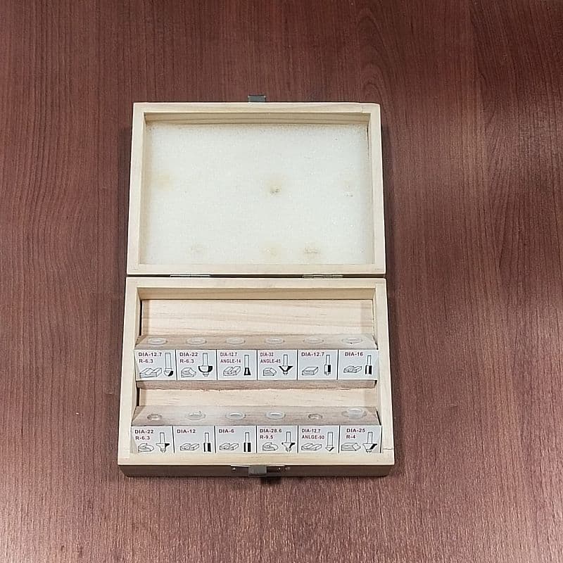 wadah kotak kayu saja untuk mata router 12pcs 12 pc pcs bok profil bit profile