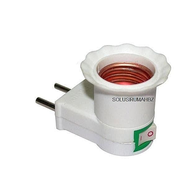 Fitting Colok Tusuk + Switch On Off E27 Fiting Soket Socket Dinding