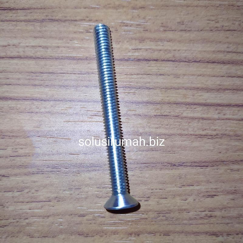 BAUT MESIN 5MM DRAT P 50MM PANTEK JF 5CM DRAT HALUS PINTU kayu
