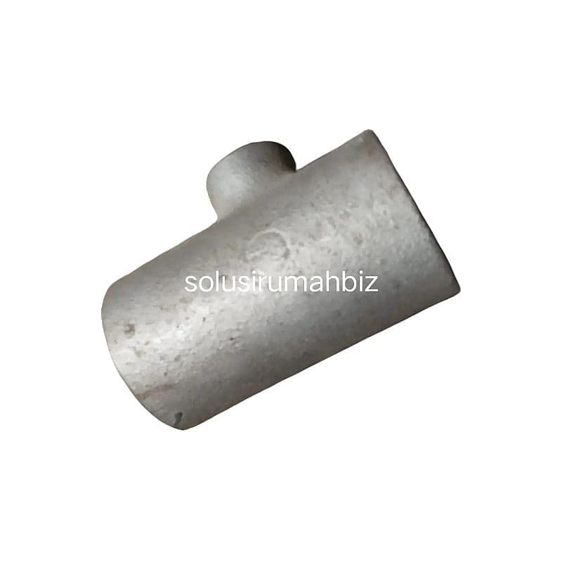 vlok tee knee galvanis besi 1 1/4 x 1/2 drat bspt g brand 1 1/4" 1/2"