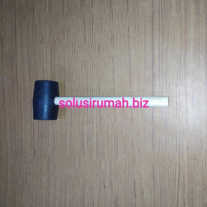 PALU KARET 300G 53MM RUBBER HITAM GAGANG KAYU 300 G 3ONS KERAJINAN