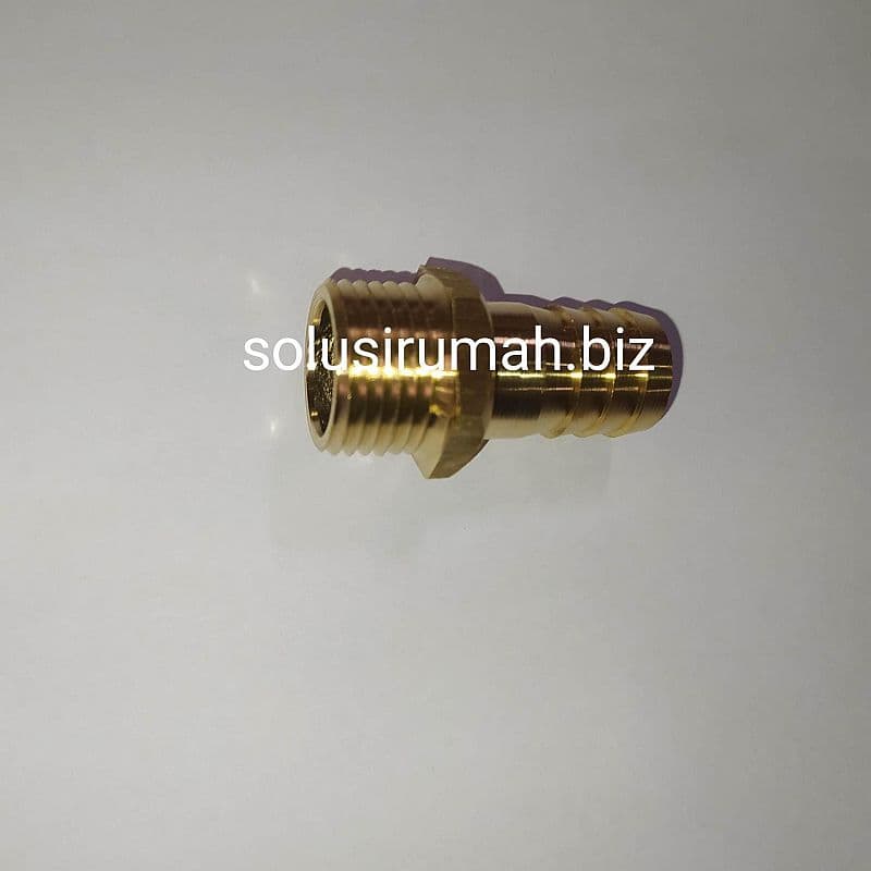 NIPPLE NEPEL SELANG DRAT LUAR 1/2 X 5/8 KUNINGAN SDL 1/2" 5/8"