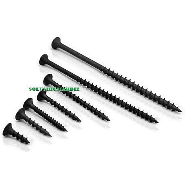 Sekrup gipsum 100g skrup gip gypsum hitam baja pilih 1" 2" 3" 3/4" IN