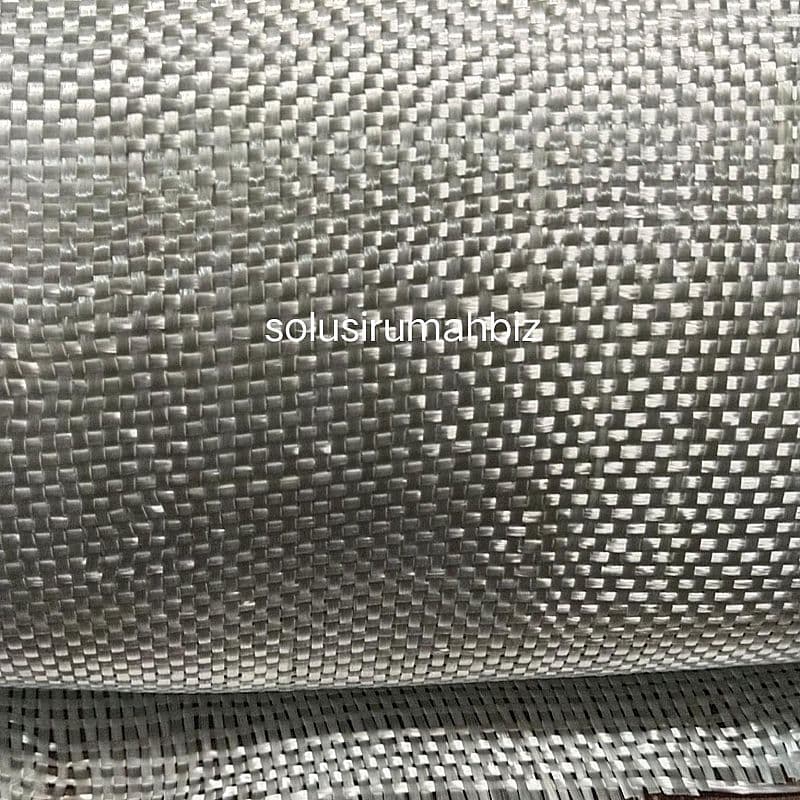 kain fiber glass mesh 600 permeter lebar x 1m tenun silver fiberglass