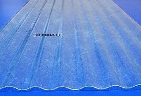 ATAP FIBER GLASS 1 M X 80 CM OR 100CM X 80CM GELOMBANG bening serat