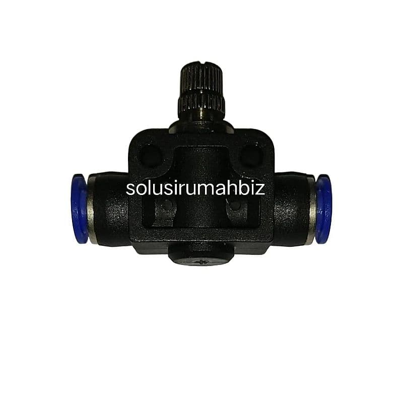 FITING PU STOP KRAN 6MMX6MM SOK 6 MM X 6 MM CONNECTOR BIRU HITAM ANGIN
